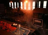 The evocative smell of a steam shed... K1 62005 receives attention inside Grosmont shed on the NYMR on 3 April 2008. <br><br>[John Furnevel 03/04/2008]