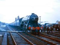 The LCGB <I>East Riding Ltd</I> railtour from Kings Cross stands at Louth, Lincolnshire, on 21 September 1968 behind 4472 <I>Flying Scotsman</I>.<br><br>[Robin Barbour Collection (Courtesy Bruce McCartney) 21/09/1968]