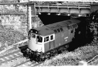 27206 heads north through Slateford on the Edinburgh sub in 1981.<br>
<br><br>[Peter Todd //1981]