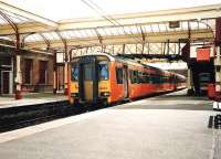 156 513 waits at Platform 3 of Ayr station in May 1999, about to start the return journey to Kilmarnock.<br><br>[David Panton /05/1999]