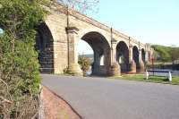 View over the South Tyne viaduct from Haltwhistle looking towards Alston in May 2006. Haltwhistle station and the junction with the N&C are behind the camera.<br><br>[John Furnevel 10/05/2006]