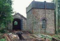 The Cavan and Leitrim Railway's shed at Dromod, photographed in 1993 during restoration work. <br><br>[Bill Roberton //1993]