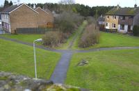 Looking west from the bridge on Main Street, Lochore on 15 January along the trackbed of the Thornton-Westfield-Kelty branch.  The view is towards the site of Mary Colliery, the concrete headgear of which is preserved within what is now Lochore Meadows Country Park.<br>
<br><br>[Bill Roberton 15/01/2009]