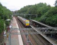 A Drumgelloch - Helensburgh Central service runs into Blairhill in August 2006. <br><br>[John Furnevel 11/08/2006]