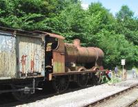 Ex-LMS 4F 44123 mouldering away on a headshunt at the Avon Valley Railway on 7 August 2005.<br><br>[Peter Todd 07/08/2005]