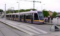 Luas tram service to Tallaght at Dublin Heuston in May 2008.<br><br>[Colin Miller 21/05/2008]