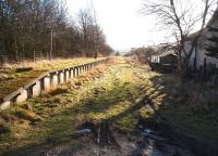 View south from the former level crossing at Heriot on 17 January 2009.  Just over 9 miles further on from here lies the village of Stow, where a new station is to be built, thus becoming the first stop in the Scottish Borders on the reopened Waverley route to Tweedbank.<br>
<br>
<br><br>[John Furnevel 17/01/2009]