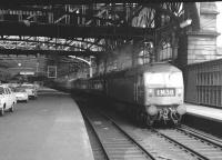 A Brush type 4 on a Birmingham train awaits departure from Glasgow Central Platform 10 in June 1967.<br><br>[Colin Miller /06/1967]