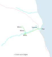 Route of the Sannox Railway, Arran, open from 1836-1862 and 1918-1939.<br><br>[Ewan Crawford //]