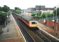 DMU 101 687 calls at Crossmyloof with a Glasgow Central service in July 1998.<br><br>[David Panton 15/07/1988]