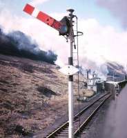 A heavy northbound freight on Beattock bank in the 1960s passing Greskine box, photographed from the footplate of the banking locomotive.<br><br>[Robin Barbour Collection (Courtesy Bruce McCartney) //]