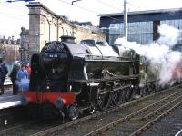 46115 <I>Scots Guardsman</I> stands at Carlisle on 7 February 2009 following arrival from Manchester via the Settle and Carlisle line.<br><br>[John Robin 07/02/2009]