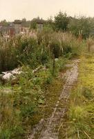 Looking to Callander at Doune. The entry was to the left with the footbridge overhead and station building on the right. Site now occupied with housing. Compare with images 20426 and 21945.<br><br>[Ewan Crawford //1989]