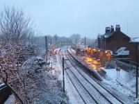 Looking south west over Johnstone station from the Thorn Brae road bridge on 8th February <br><br>[Graham Morgan 08/02/2009]