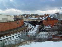 Today's Hartlepool station. Only the platform on the right is in use, continuing a fine NER tradition of using one platform for two directions at quieter stations. View looks south.<br><br>[Ewan Crawford 29/02/2004]