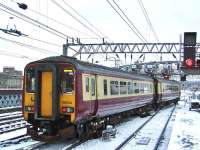 156513 held at signals at Glasgow Central, as it waits to proceed with a service to Barrhead on 9th February 2009<br><br>[Graham Morgan 09/02/2009]