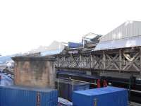 Remains of the elevated walkway that once spanned the east side of Waverley station between Calton Road and Jeffrey Street. Photographed in January 2009.  <br><br>[David Panton 17/01/2009]