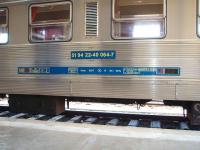 <I>Information overload.</I> CP Rail's rolling stock numbering system seems to have got a little out of hand - and all these older vehicles have similar plates. This coach was one of three in an EE loco hauled train waiting to return from the Pocinho terminus, near the Spanish border, down the Douro Valley to Porto on the coast.<br><br>[Mark Bartlett 20/03/2008]