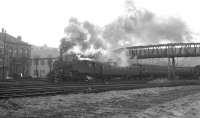 A 2-6-4T departing Gourock with a train for Glasgow on 12 March 1966, the day before the switchover from semaphore to cls on the line.<br><br>[Colin Miller 12/03/1966]