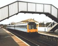 117 301 on a Cowdenbeath service at Dalmeny in March 1999.<br><br>[David Panton /03/1999]