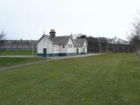 View from location of the old down platform looking towards Tillynaught junction. The station is now in use as a scout hut.<br><br>[John Williamson 15/02/2009]