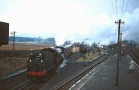 <I>Scottish Rambler No 3</I> arrives back at Symington on 29 March 1964 following a trip along the Broughton branch behind ex-LMS <I>Crab</I> 42737. <br><br>[Robin Barbour Collection (Courtesy Bruce McCartney) 29/03/1964]