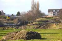 View westwards from Balgreen towards Saughton Junction on 25 February showing the planned tram route between Carrickvale Golf Course and the E & G, with an Arriva Cross Country voyager passing.<br><br>[Bill Roberton 25/02/2009]