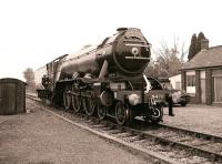 4472 <I>Flying Scotsman</I> on display at a steam gathering at Princes Risborough in October 1986.<br><br>[Peter Todd 12/10/1986]