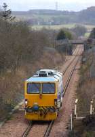 A track machine approaches Clackmannan from the Longannet direction on 3 March.<br><br>[Bill Roberton 03/03/2009]