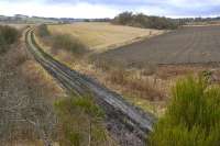 Looking west over the trackbed of the West of Fife Mineral Railway from the B917 south of Kelty in March 2009.<br><br>[Bill Roberton 03/03/2009]