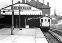 DEMU no 1128 sits in platform 5 (the west end bay) at Salisbury station in July 1974.<br>
<br><br>[John McIntyre /07/1974]