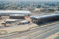 Dubai Metro is under construction with a projected opening date of 09/2009 for the <i>Red Line</i>. This aerial view looks SW over the depot at Dubai Airport.<br><br>[Ewan Crawford 07/03/2009]