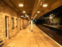 Daylight brilliance at Burntisland on the evening of 7 March 2009 from the 24 lights under the canopy.<br><br>[David Panton 07/03/2009]