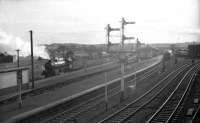 A B1 4-6-0 drifts through Thornton Junction <I>light engine</I> on a summer evening in the mid-1960s. Thornton Junction station closed in October 1969. <br><br>[Robin Barbour Collection (Courtesy Bruce McCartney) //]