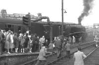 60019 <I>Bittern</I> seen at Perth during her special last run to Aberdeen and back on 3 September 1966. The A4 was officially withdrawn by BR two days later.<br><br>[Colin Miller  03/09/1966]