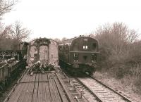 Newly painted Swindon and Cricklade Railway preserved class 207 DEMU no 1302 photographed at Hayes Knoll on 28 February 2009.<br>
<br><br>[Peter Todd 28/02/2009]