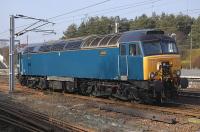 Rescue locomotive 57313 awaits the call in the down loop at Carstairs on 20 march.<br><br>[Bill Roberton 20/03/2009]