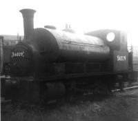 Drummond ex-Caledonian 0F 0-4-0ST <I>Pug</I> no 56029 of 1895, seen here in the sidings alongside Kipps shed in August 1963. By this time the locomotive had been officially withdrawn for 8 months and the shed had been closed to steam for over 6 months.<br><br>[David Pesterfield 25/08/1963]