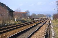 View west from the level crossing at Blackford on 19 March, with the former station buildings on left.�Redundant sidings have been lifted in the goods yard, but the down refuge siding has been renewed.<br>
<br><br>[Bill Roberton 19/03/2009]