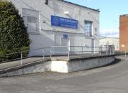 A former loading ramp alongside a building once served by the line from Donibristle Junction to East Ness Jetty, now part of Donibristle Industrial Estate. Photographed on 21 March 2009. [See image 22750]<br><br>[David Panton 21/03/2009]