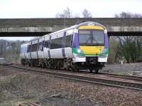 Unbranded <i>Turbostar</i> heads north at Dalmeny on 09 April 2004<br><br>[James Young 09/04/2004]