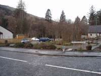 Nothing remains of Strathyre station but the <I>Old Station Court</I> road sign indicates where it was. This view is towards Balquhidder across the small public park that occupies part of the old station site. <br><br>[Mark Bartlett 26/03/2009]