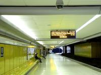 Queen Street Low Level platform 8 looking west on 1 April 2009. The three recently installed CIS screens are a big improvement on the rather apologetic single-site monitors they replaced. Whoever programmed the new system was obviously feeling nostalgic when deciding on <I>Balloch Central</I>, given it has been plain <I>Balloch</I> since the station was resited slightly closer to Glasgow in 1988 to cut out a level crossing. In fact it had become the sole Balloch station 2 years earlier when the short extension to Balloch Pier was closed - making the suffix especially redundant! <br>
<br><br>[David Panton 01/04/2009]