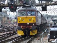 47760 bringing the <I>Great Britain II</I> coaching stock (accompanied by Black 5s 45231 and 45407) into Glasgow Central on 10 April 2009.<br><br>[Graham Morgan 10/04/2009]