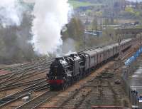 The <I>Great Britain II</I> on the noticeably contracting southern approaches to Perth station on 10 April 2009. <br><br>[Bill Roberton 10/04/2009]