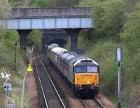 47798 <I>Prince William</I> emerging from Moncrieff Tunnel near Perth on 11 April with a Cleethorpes - Perth return excursion special.<br><br>[Brian Forbes 11/04/2009]
