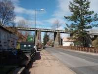 This bridge to the north of Crianlarich carries the Fort William line. Just after passing under this bridge the A85 road joins the A82 and then also goes under the Oban line before continuing to Tyndrum, by which point the Fort William line is much higher than the Oban line.<br><br>[Mark Bartlett 29/03/2009]