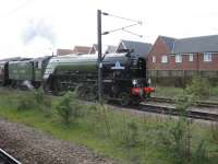 60163 'Tornado' in Grantham down loop with the York bound 'Yorkshire Pullman' special.<br><br>[Michael Gibb 18/04/2009]