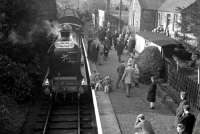 A North British Railway locomotive on an ex North British Railway. No 256 on the SLS/MLS <i>Carlisle Rail Tour</i> at Canonbie on 6 April 1963. Some 32 of these Class K locomotives were built at the NB's Cowlairs works to William Reid's design. No 256 was built in 1913. The NB livery was re-applied in August 1959 when BR Scottish Region took out four pre grouping locomotives and restored them for special workings.<br><br>[K A Gray 06/04/1963]