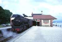 45394 with a train at Lakeside around 1965. Lake Windermere stands in the right background.<br><br>[Robin Barbour Collection (Courtesy Bruce McCartney) //1965]